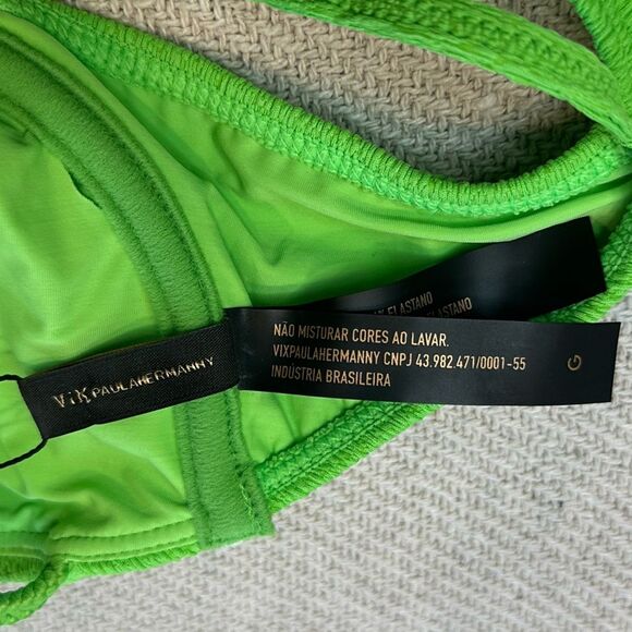 VIX Firenze Gwen Nissi Swim Bikini Top Size Large G NWT Green - Picture 7 of 11